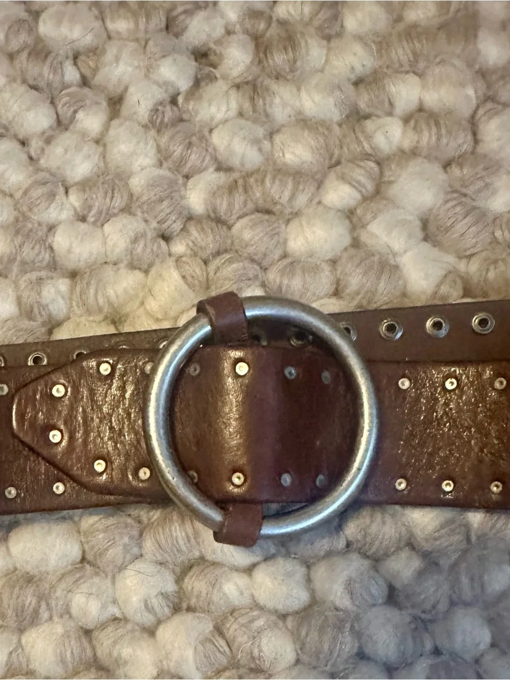 Vintage J. Crew Brown Leather Eyelet Belt
